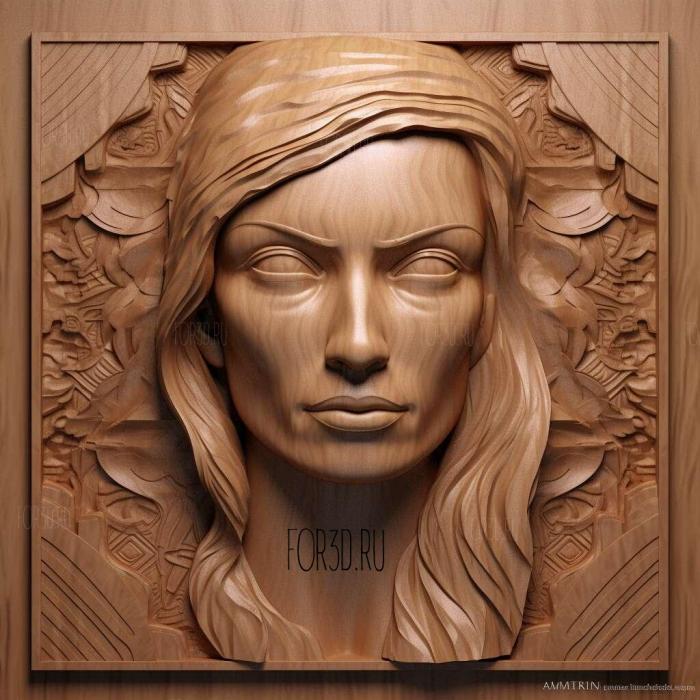stl Uma Thurman 3 stl model for CNC